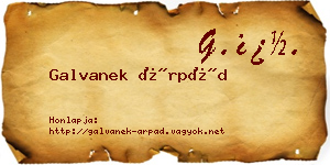 Galvanek Árpád névjegykártya